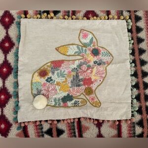 Pier 1 Embroidered Bunny pillow cover